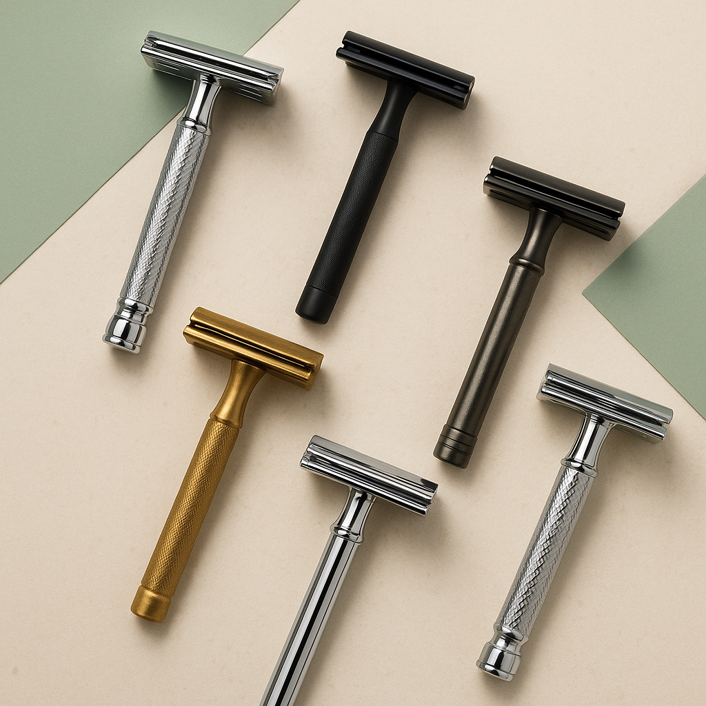 Collection of the best razors for preventing razor bumps lined up